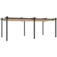 vidaXL Pavillon de jardin avec toit extensible Taupe 3x6 m Aluminium