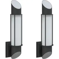 vidaXL Lampes murales d'extérieur 2 pcs. noir acier inoxydable