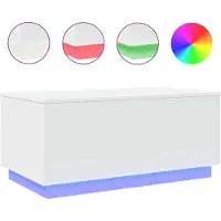 vidaXL Table basse avec lampes LED blanc 90x50x40 cm