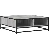 vidaXL Table basse Gris Sonoma 80x80x30 cm Bois composite et métal