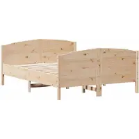 vidaXL Lit en bois massif sans matelas 160x200 cm pin