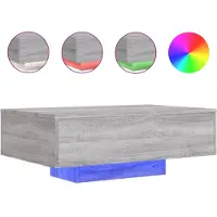 vidaXL Table basse avec lampes LED Gris Sonoma 85x55x31 cm