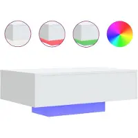 vidaXL Table basse avec lampes LED blanc 85x55x31 cm