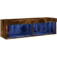 vidaXL Armoire TV avec lampes LED chêne fumé 100x30x30 cm