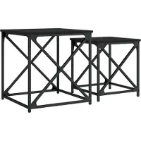 vidaXL Tables basses gigognes 2 pcs noir bois d'ingénierie