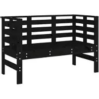 vidaXL Banc de jardin noir 111,5x53x71 cm pin massif