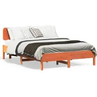 vidaXL Lit en bois massif sans matelas pin brun cireux 150x200 cm