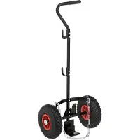 Relaxdays Chariot de transport pour bouteilles de gaz, pour bouteilles de 3 et 5 kg, pneus gonflables, acier, chariot pour bouteilles de gaz, noir/rouge
