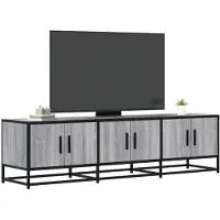 vidaXL Armoire TV Gris Sonoma 150x35x41 cm Bois composite et métal