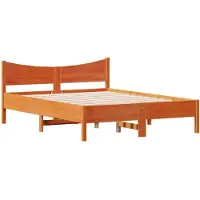 vidaXL Lit en bois massif sans matelas pin brun cireux 140x200 cm