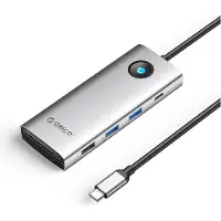 ORICO Station d'accueil USB-C 8-en-1 PW11, 2 ports USB-A 3.0, 1 port USB-A 2.0 (USB-C, 8 ports), Station d’accueil + hub USB, Argent