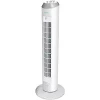 Cecotec FORCESILENCE 8090 SKYLINE, ventilateur d'intérieur vertical, argenté, blanc, pour sol, avec boutons, rotatif, 2 heures, 60 W