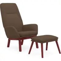 vidaXL Fauteuil relax avec pouf Taupe Tissu