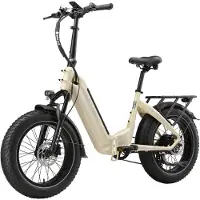 StarTech.com VTT électrique F6 Boost - Vélo tout-terrain avec pneus larges - Pneus de 51 cm - Batterie amovible 48 V, 18 Ah - Moteur arrière de 250 W - Freins à disque hydrauliques - Couleur : beige nacré