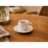 Bonna Granix - Tasses à espresso et soucoupes - 80 cc - Porcelaine - Coffret de 6 pièces