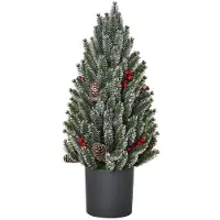 BellaFurn Arbre de Noël artificiel, 50 cm, avec effet neige | Couleur : Vert | Dimensions : 27 x 27 x 47 cm
