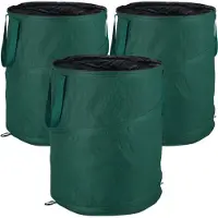 Relaxdays Sac De Jardin Pop-Up Sac De Déchets Lot De 3 Feuilles Mortes Jardin 160 Litres