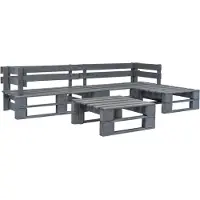 vidaXL Salon de jardin palette 4 pcs Bois Gris276316