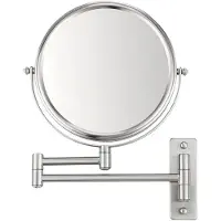 Article Sans Marque Miroir Grossissant X 5 Rond, H.20 X L.20 X P.0.5 Cm, Pivotant Chrome