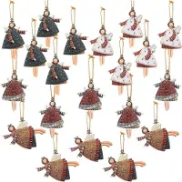 Sonstiges Décorations de Noël en bois, forme ange, lot de 40 pièces, pour calendrier de l'Avent ou pour décorer le sapin, dimensions : 6 cm