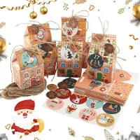 Sonstiges Calendrier de l'Avent à remplir : 24 boîtes avec des décorations et des autocollants, dimensions : 7x5x11 cm