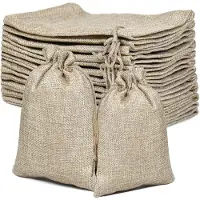 Sonstiges 24 sacs en jute avec cordon de serrage, 2 tailles (13x17 cm et 10x14 cm), couleurs naturelles