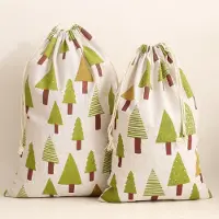 Sonstiges Calendrier de l'Avent avec 8 petits sacs en tissu, dimensions 25x35 cm, couleur naturelle, avec cordon de serrage