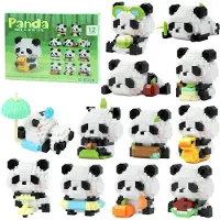 Sonstiges Calendrier de l'Avent de 12 jours, mini-blocs de construction, panda, lot de 12