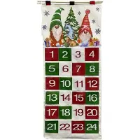 Sonstiges Calendrier de l'Avent en tissu, réutilisable, avec 24 petits sacs en tissu. Calendrier mural, dimensions 102x51 cm