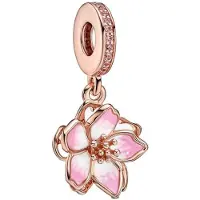 Sonstiges Charm en forme de fleurs de cerisier, pour femmes, compatible avec Pandora