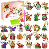 Sonstiges Calendrier de l'Avent 2026 pour enfants, 24 kits de peinture diamant à faire soi-même, pour créer des porte-clés, idéal pour le compte à rebours de Noël
