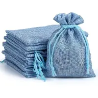 Sonstiges Calendrier de l'Avent à remplir, 24 petits sacs, bleu clair, 10 x 14 cm, en jute