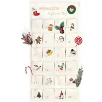Sonstiges Calendrier de l'Avent en tissu, avec 24 poches, à suspendre, coloré, dimensions : 102 x 51 cm