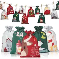 Sonstiges Calendrier de l'Avent à remplir, comprenant 24 petits sacs numérotés, idéal pour créer un calendrier de Noël personnalisé en tissu