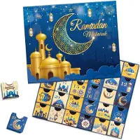Sonstiges Calendrier de l'Aïd pour le Ramadan : 30 boîtes vides, couleur bleu, boîte cadeau pour le compte à rebours "Eid Mubarak"