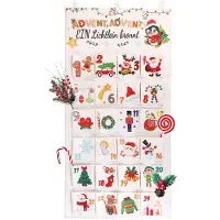 Sonstiges Calendrier de l'Avent en tissu, avec 24 poches, dimensions 102x51 cm, coloré