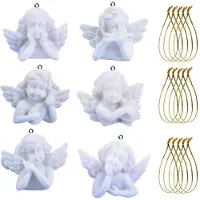 Sonstiges Mini pendentifs en forme d'ange, couleur blanche, 24 pièces en résine, pour mariage et Noël, environ 3 cm