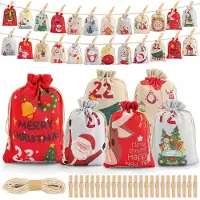 Sonstiges 24 pochettes pour calendrier de l'Avent, idéales pour être remplies d'accessoires de Noël