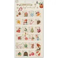 Sonstiges Calendrier de l'Avent en tissu, réutilisable, avec 24 poches. Calendrier mural, dimensions 120x60 cm