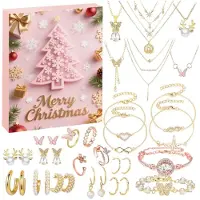 Sonstiges Calendrier de l'Avent Schmuck 2026 pour femmes, contenant 24 bijoux : bracelets, colliers, boucles d'oreilles, bagues