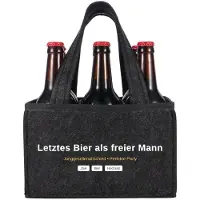 Sonstiges Sac en feutre pour enterrement de vie de garçon, pour hommes, couleur gris foncé, dimensions 24x15x15 cm, robuste et réutilisable