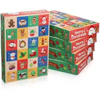 Ciieeo Boîtes cadeaux de l'Avent, lot de 5, en papier, avec compartiments à remplir, pour une décoration de Noël personnalisée
