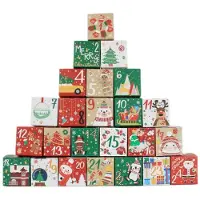 Sonstiges Calendrier de l'Avent à remplir : 24 boîtes pour créer et décorer, idéal pour Noël. Dimensions : 7x7x7 cm. Matériau : carton