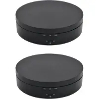 Torribaly Lot de 2 supports de présentation pour platines rechargeables noires, rotation à 360 degrés
