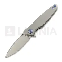 Spartan Blades Couteau pliant Pandia, Satin/Blasted Titanium & Blue HW, Stonewash