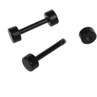 Torribaly 1 paire de boucles d'oreilles à tige en acier titane pour homme, 3 mm, noires
