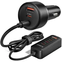 ORICO Chargeur Chargeur de voiture ChargeClip 108 W, 2 ports USB-A + 4 ports USB-C avec clip - noir, Adaptateur pour véhicule, Noir
