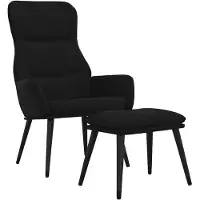 vidaXL Fauteuil relax avec pouf Noir Tissu