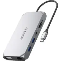 ORICO Station d'accueil/réplicateur XCR 12w1 USB-C gris (-XCR-X22-GY-BP) (USB-C, 12 ports), Station d’accueil + hub USB, Gris