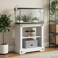vidaXL Support D'aquarium Corona Blanc Et Marron 60,5 X 30 X 60 Cm